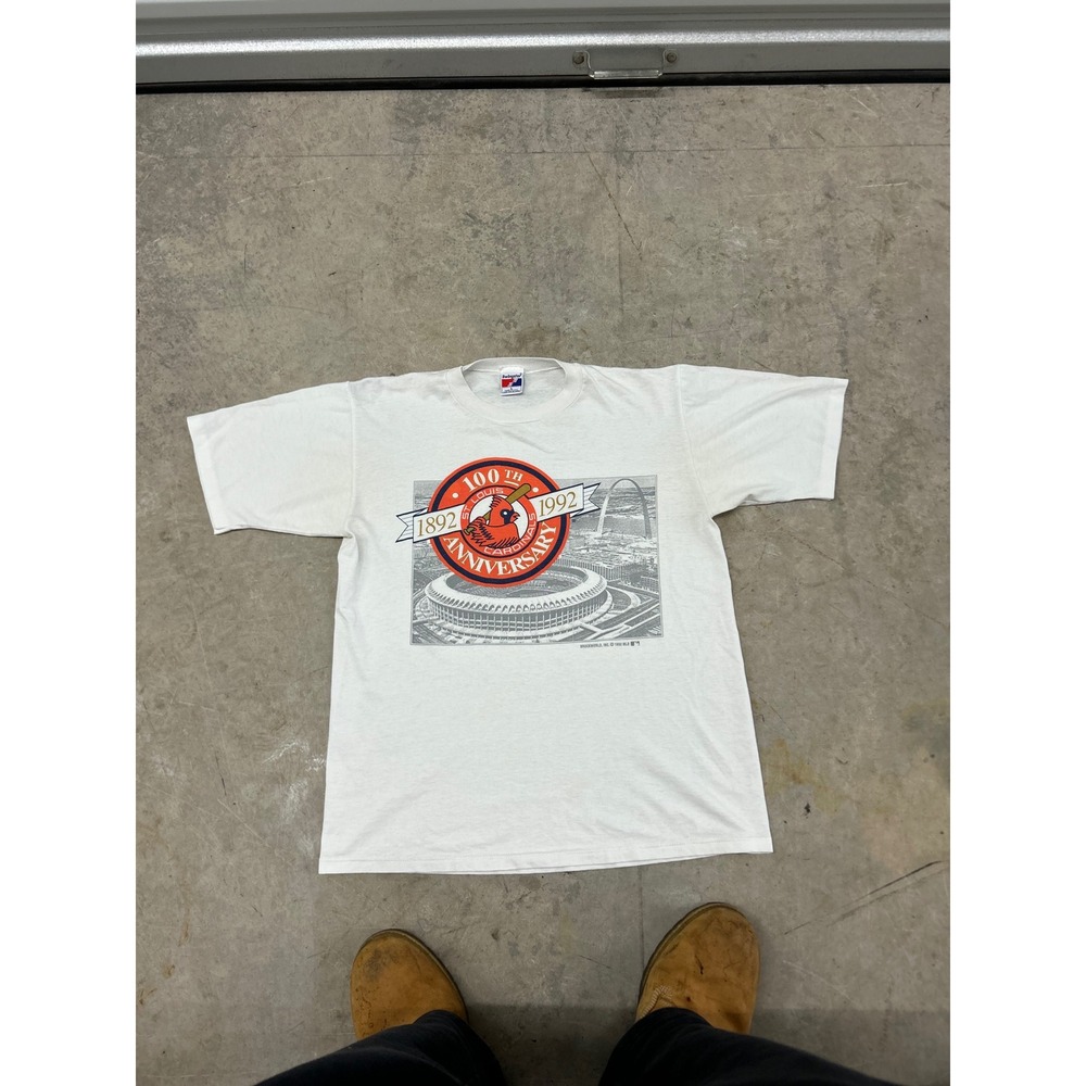 Vintage Swingster St Louis Cardinals 100th Anniversary T Shirt Mens Large White